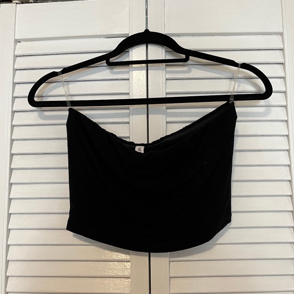 Basic Black Bandeau Crop Top - Picture 1 of 1